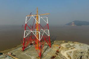 浙江舟山：世界第一輸電高塔建設(shè)穩(wěn)步推進