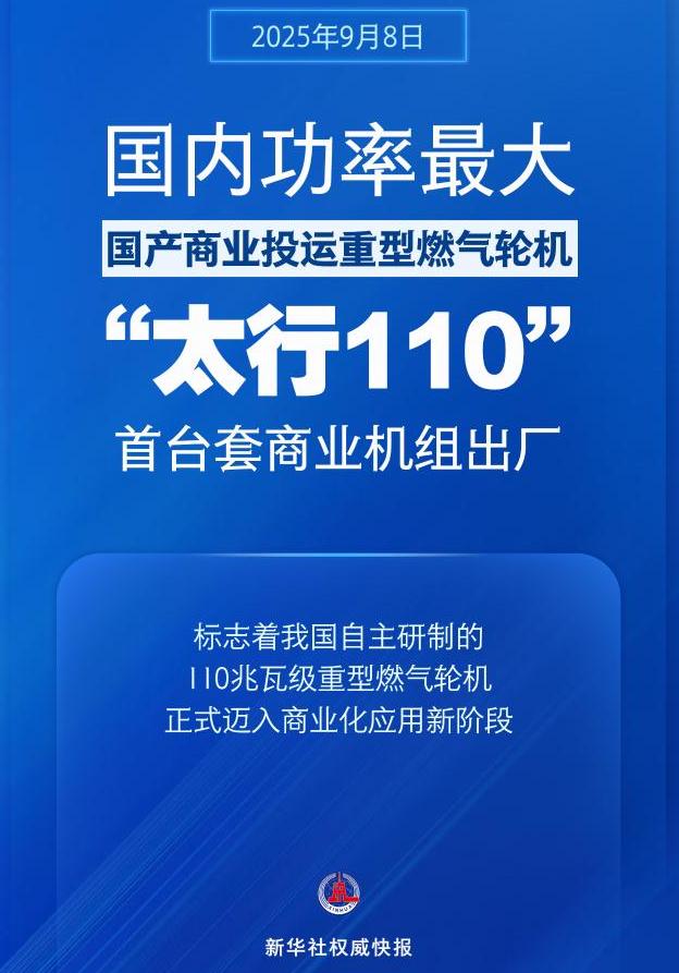 國內功率最大國產商業投運重型燃氣輪機！“太行110”首臺套商業機組出廠